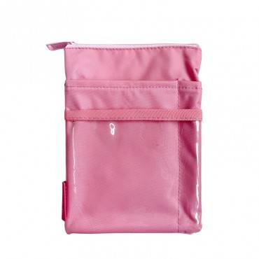 [11月優惠價] 掛繩證件袋/斜揹包 135x180mm-粉紅